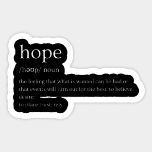 Hope Dictionary Definition Sticker